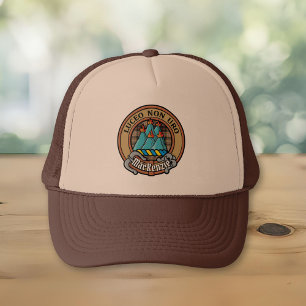 Casquette Clan MacKenzie Crest sur Tartan de chasse Brown