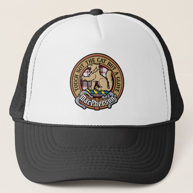 Casquette Clan MacPherson Crest sur la chasse Tartan (Devant)