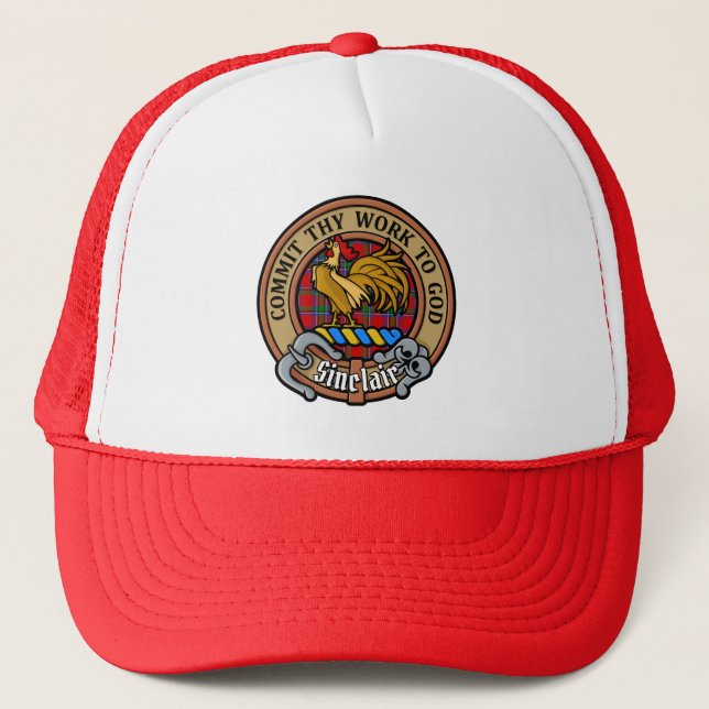 Casquette Clan Sinclair Crest sur Tartan (Devant)