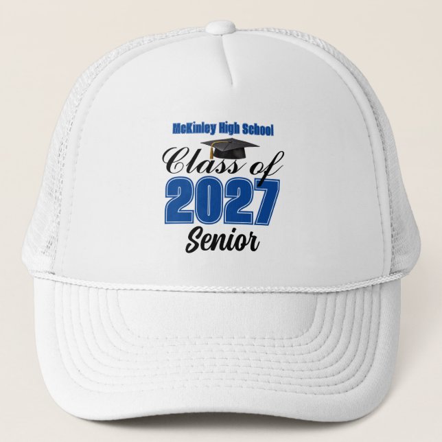 Casquette Classe Bleue de 2027 Lycée Personnalisé (Devant)