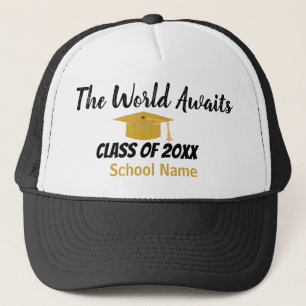 Casquette Classe de fin d'études noir et or 2026