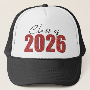 Casquette Classe Parties scintillant rouge de 2026