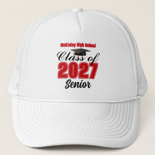 Casquette Classe rouge de 2027 Senior Custom High School