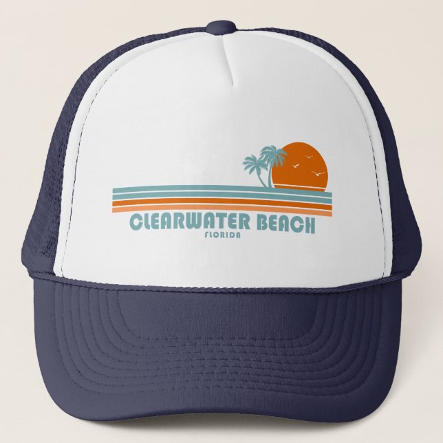 Casquette Clearwater Beach Floride Sun Palm Trees (Devant)