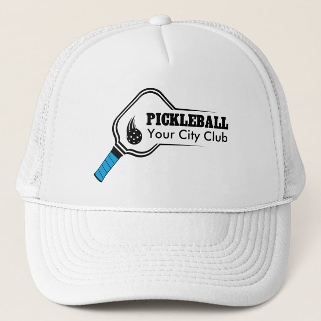 Casquette Club de Pickleball Personnalisé Blanc (Devant)