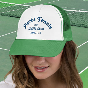 Casquette Club Social de Tennis Après Rétro Vert Personnalis