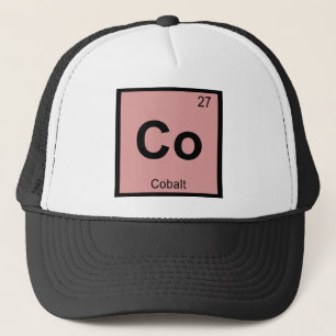 Casquette Co - Chimie du Cobalt Symbole du tableau périodiqu
