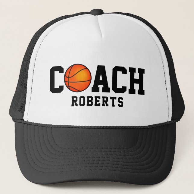 Casquette 🏀 COACH de basket [nom personnalisé] (Devant)