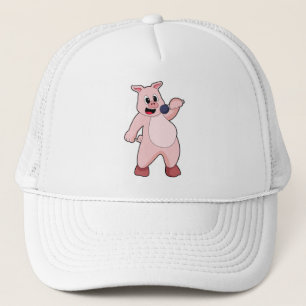 Casquette Cochon à chanter avec microphone