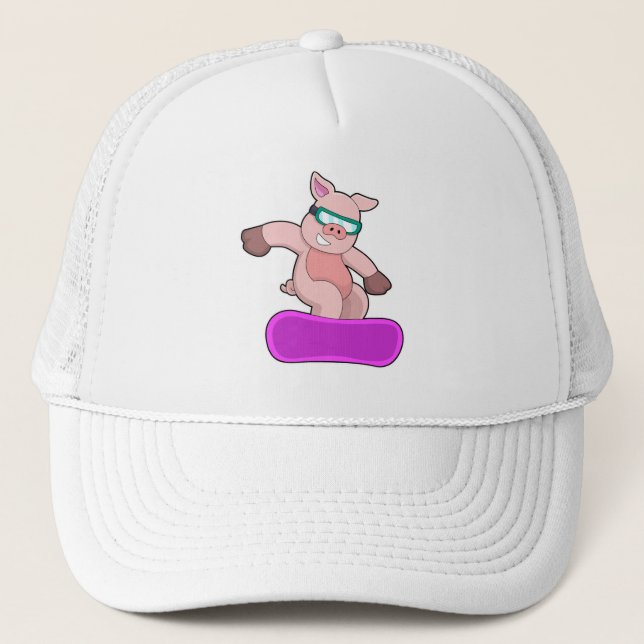 Casquette Cochon à Snowboard Sports & Ski lunettes (Devant)