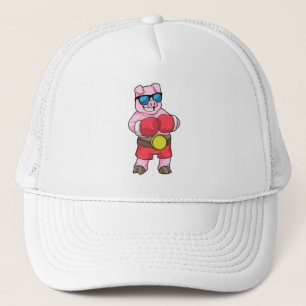 Casquette Cochon en boîte avec gants de boxe