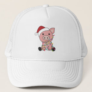 Casquette Cochon Noël Neige Animaux d'hiver Cochons