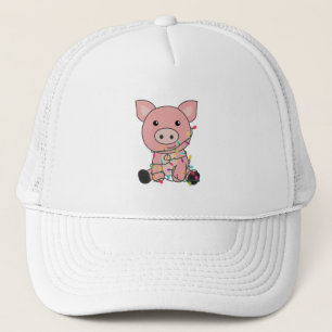 Casquette Cochon Noël Neige Animaux d'hiver Cochons