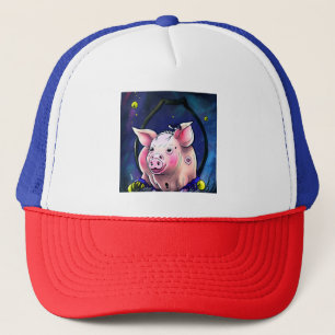 Casquette Cochon rose