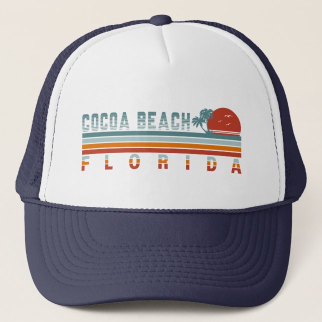 Casquette Cocoa Beach Floride Retro Sunset Souvenirs 60s (Devant)