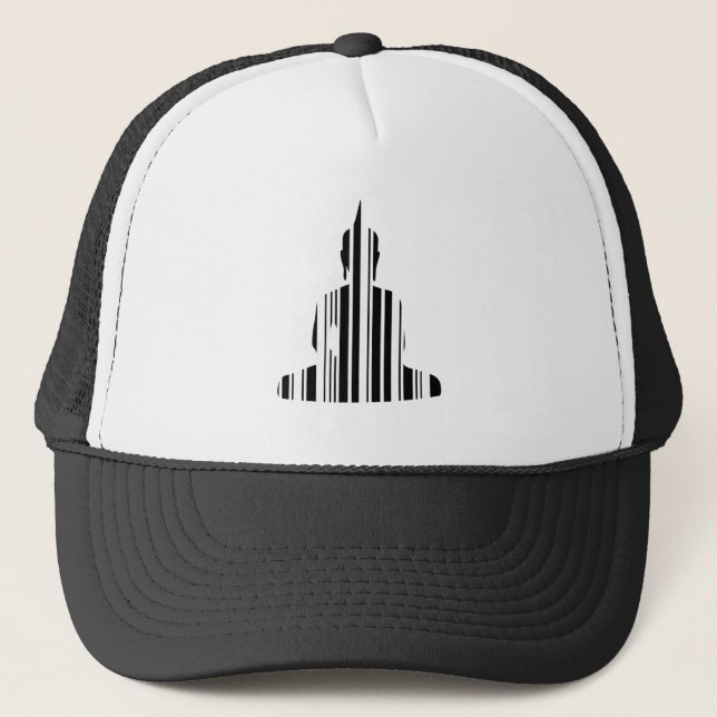 Casquette CODE DE BARRE BUDDHA Code-barres bouddhiste Concep (Devant)