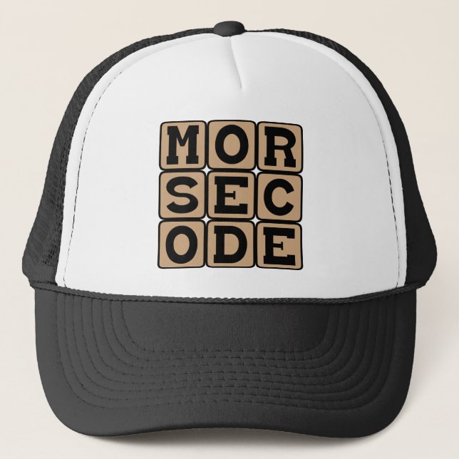 Casquette Code Morse, Système de Points et Tirets (Devant)