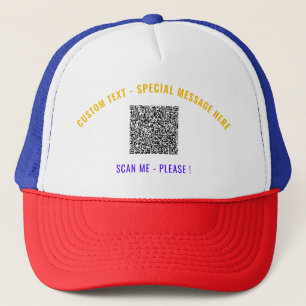 Casquette Code QR et Trucker de texte personnalisé Chapeau C
