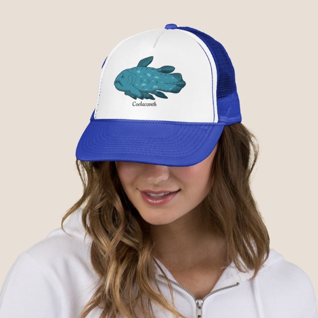 Casquette Coelacanth - Impression de poisson ancien (En situation)