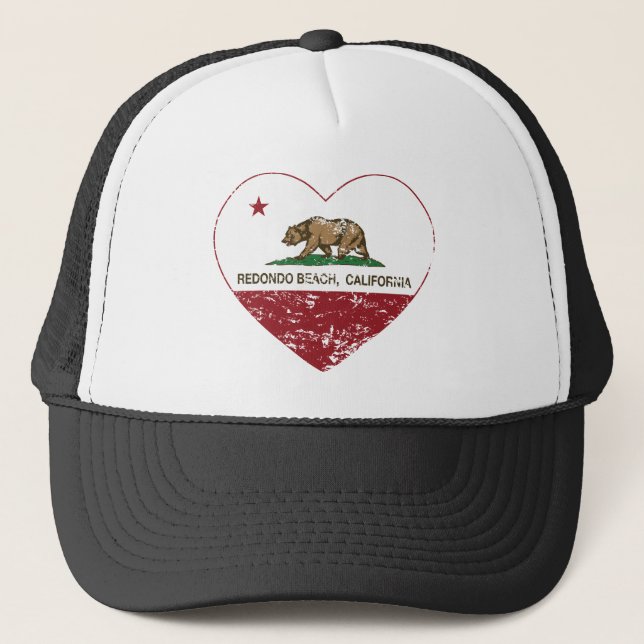 Casquette coeur de Redondo Beach de drapeau de la Californie (Devant)