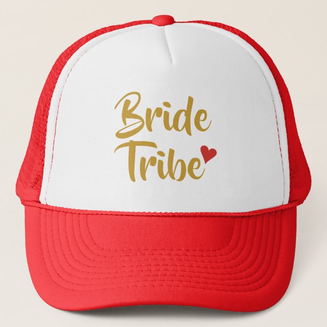 Casquette Coeur de rouge de tribu de jeune mariée (Devant)