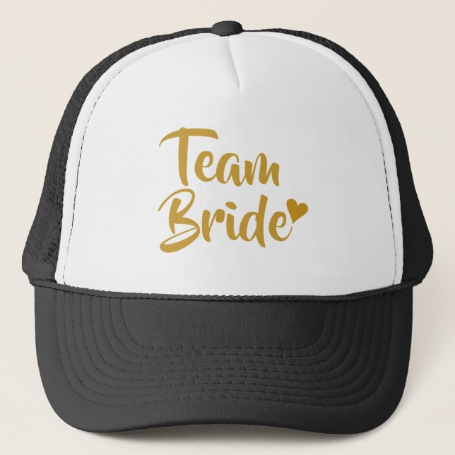 Casquette Coeur d'or de jeune mariée d'équipe (Devant)