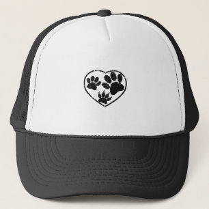 Casquette Coeur Et Empreintes de pattes De Animaux De Compag