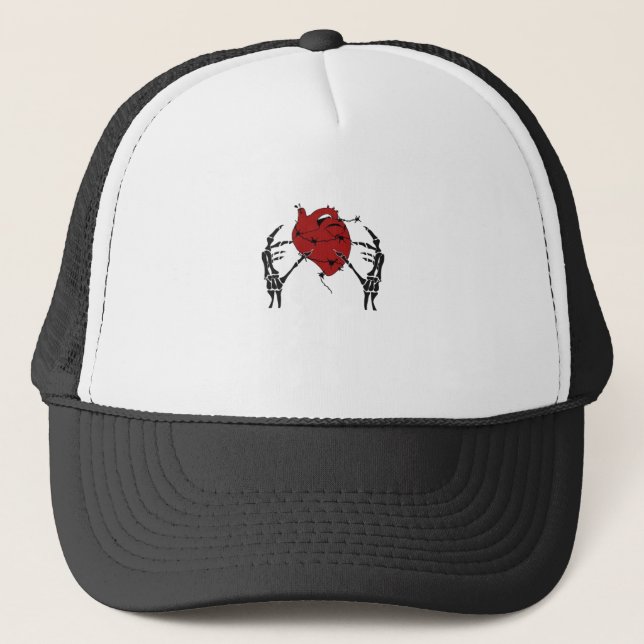 Casquette Coeur Et Mains - Squelette Mains Coeur (Devant)