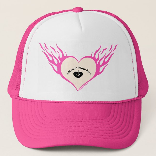 Casquette Coeur Flamant Personnalisé Rose (Devant)