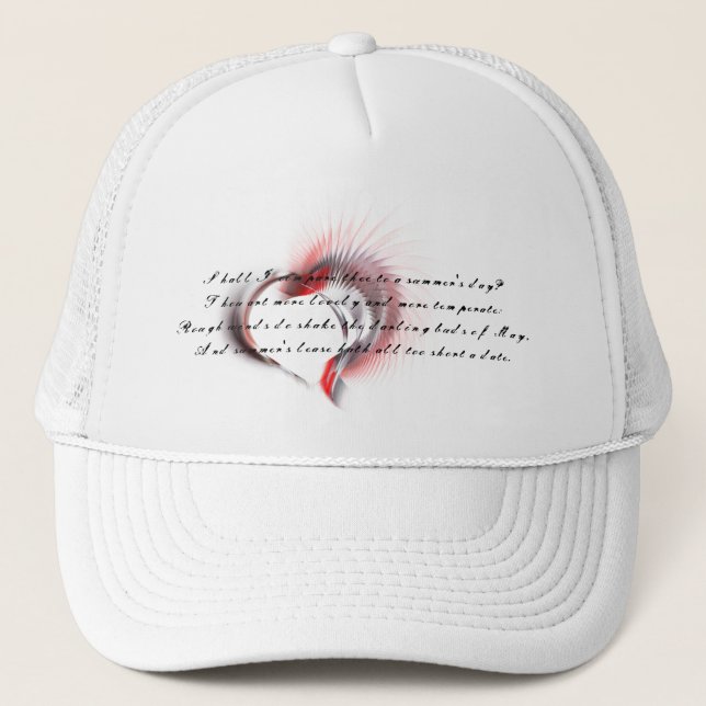 Casquette Coeur métallique avec sonnet de Shakespeare 18 (Devant)