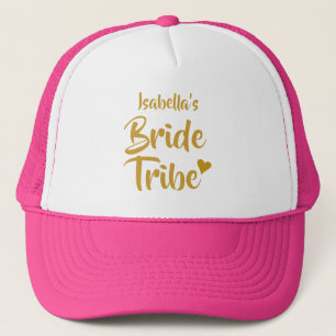 Casquette Coeur personnalisé d'or de tribu de jeune mariée