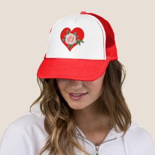 CASQUETTE COEUR ROUGE ET ROSE POUR LA JOURNÉE VALENTINES