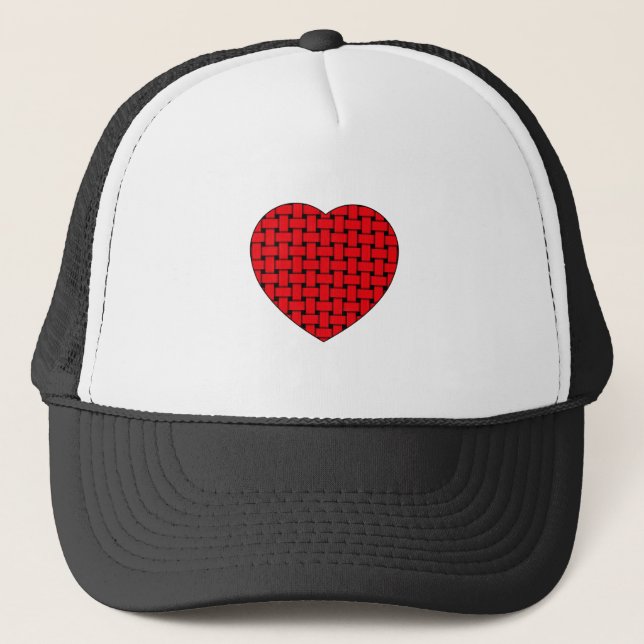 Casquette Coeur rouge tressé (Devant)