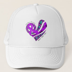 Casquette Cœur Ruban Violet Soutien Epilepsie