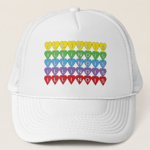 Casquette Cœurs Arc-en-ciel Colorés Graphique de la Fierté d