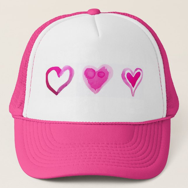 Casquette Coeurs d'amour pour toujours rose Romantique sucré (Devant)