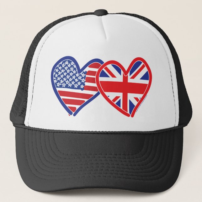 Casquette Coeurs du drapeau américain/Union Jack (Devant)