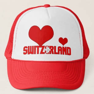 Casquette Coeurs patriotiques drapeau adorable Suisse