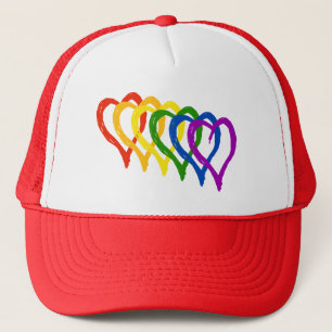Casquette Coeurs posés par arc-en-ciel de gay pride de