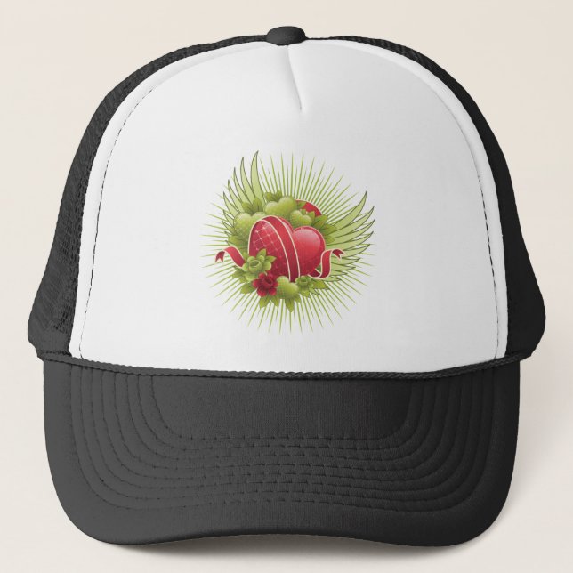 Casquette Coeurs Roses et ailes (Devant)