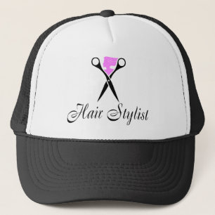 Casquette Coiffeur (ciseaux/rose)