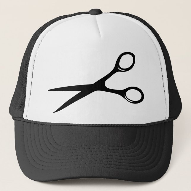 Casquette coiffeur de barbier ciseaux noir (Devant)