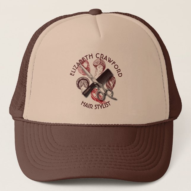 Casquette Coiffeur de coiffeur ou salon de beauté avec le (Devant)