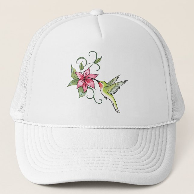 Casquette Colibri et fleurs (Devant)