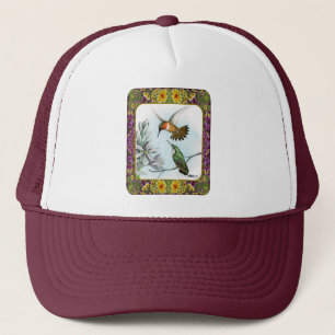 Casquette Colibris et fleurs #2