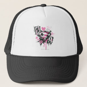 Casquette Collage de flaques et de griffonnages de Supergirl