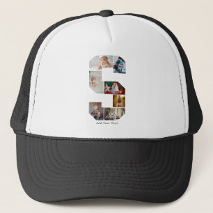 Casquette Collage photo S en lettres noires et blanches