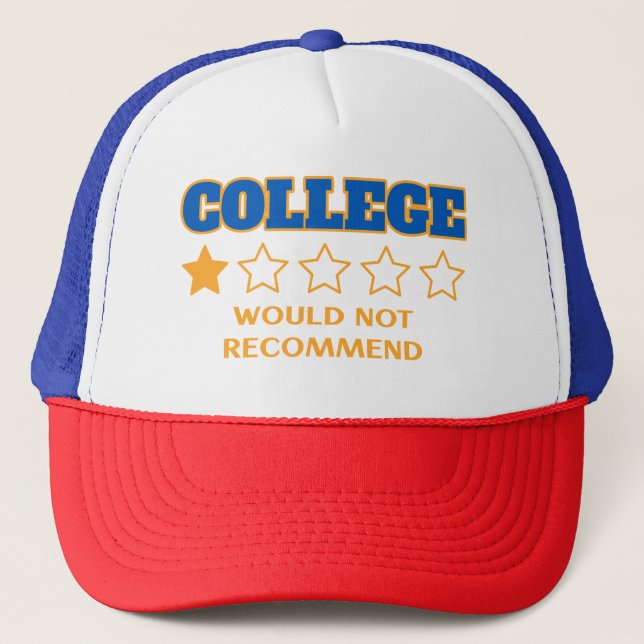 Casquette College - ne recommanderait pas Funny un devis éto (Devant)
