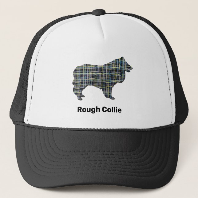 Casquette Collie Rough Cute Chien Grille Silhouette Personna (Devant)