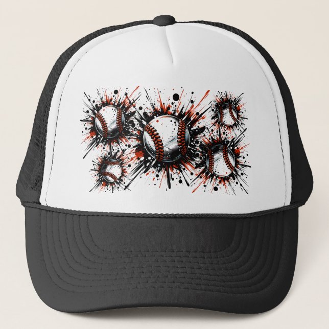 Casquette Color Splash of Baseballs Trucker Hat (Devant)